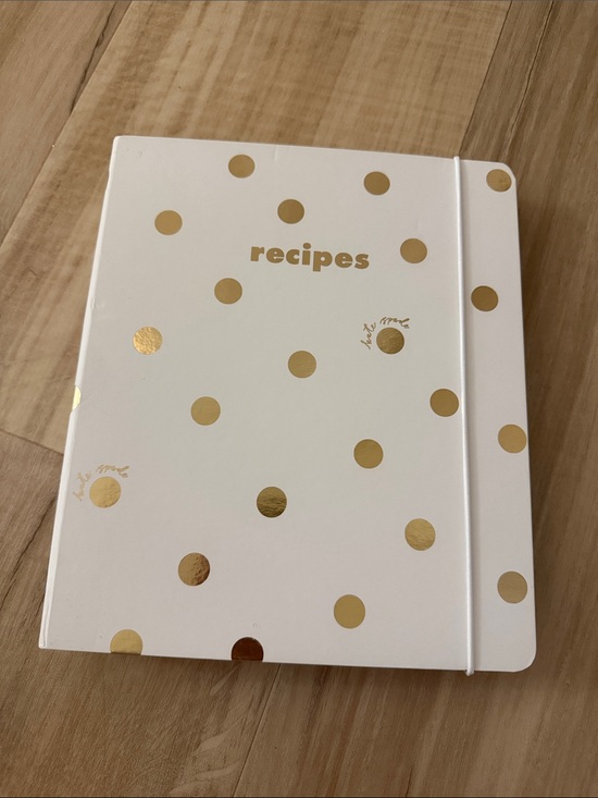 kate spade Other - kate spade White and Gold Polka Dot Recipes Journal